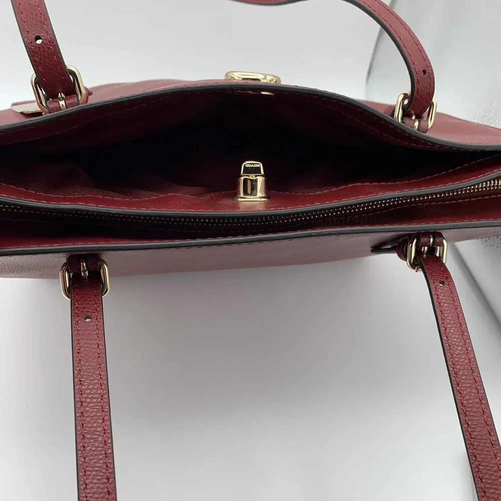 Coach red leather